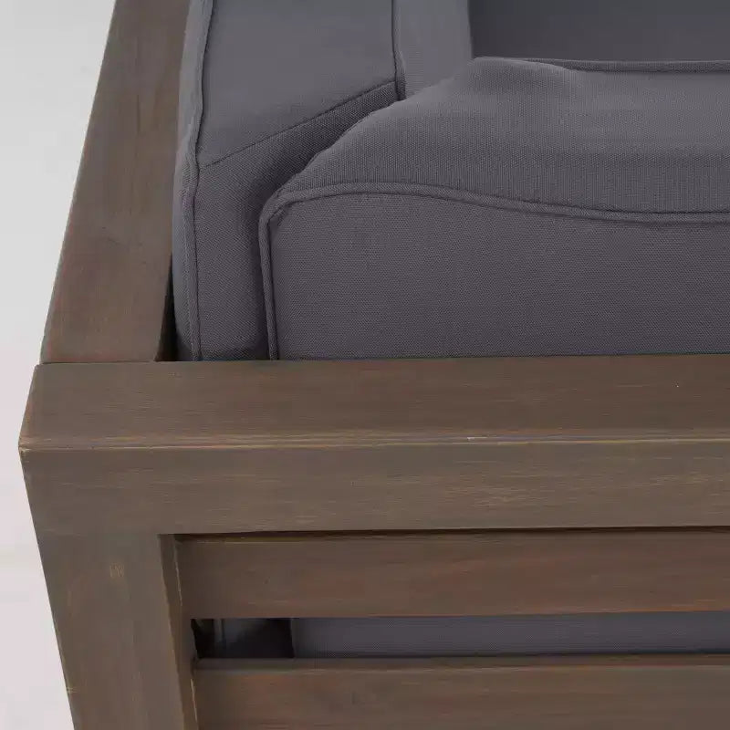 Christopher Knight Home Oana – Causeuse à bras gauche et table basse d’extérieur en bois d’acacia avec coussin