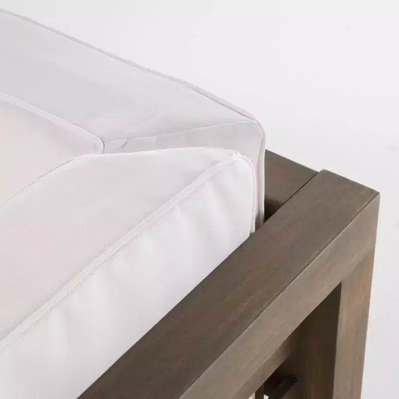 Christopher Knight Home Oana – Causeuse à bras gauche et table basse d’extérieur en bois d’acacia avec coussin