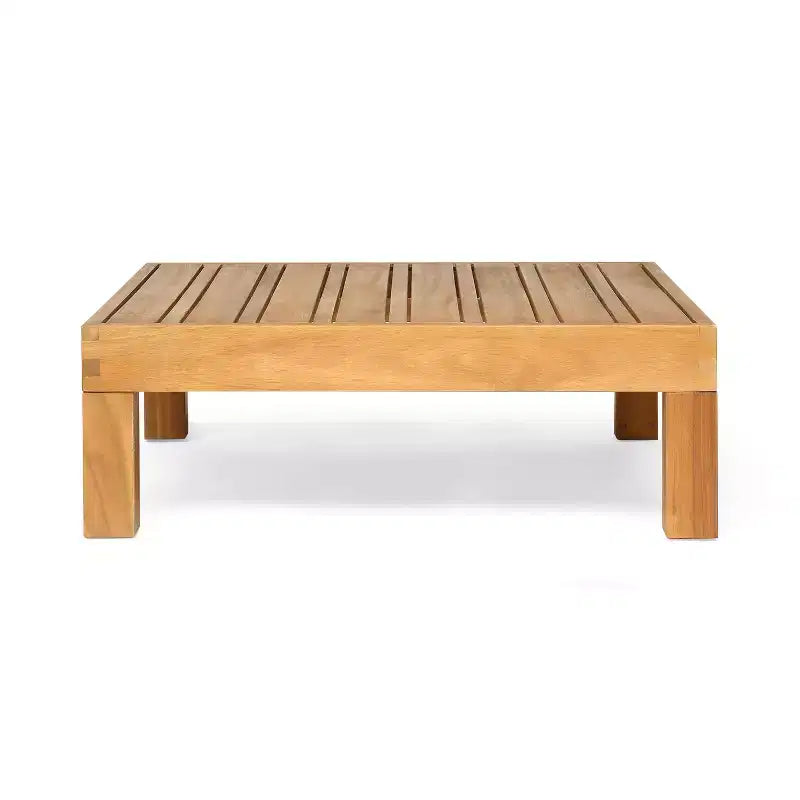 Christopher Knight Home Oana – Causeuse à bras gauche et table basse d’extérieur en bois d’acacia avec coussin