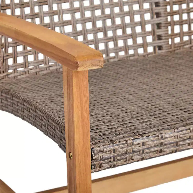 Christopher Knight Home Hampton Salon de jardin 10 places en bois d'acacia et osier avec canapé et causeuse