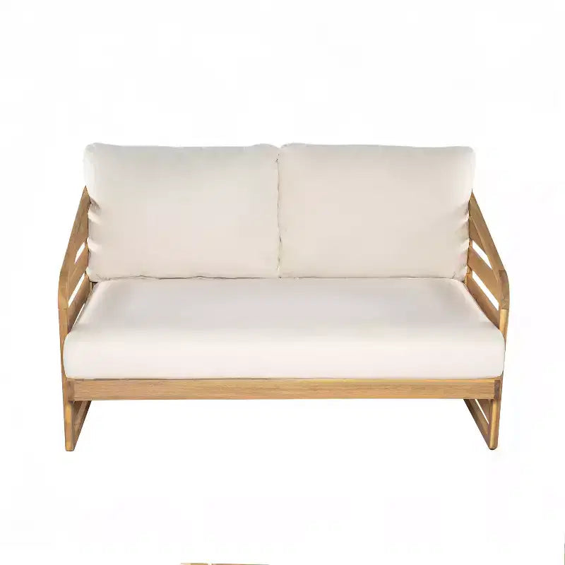 Christopher Knight Home Yantic, ensemble de conversation moderne d'extérieur 4 pièces en bois d'acacia avec coussins résistants à l'eau