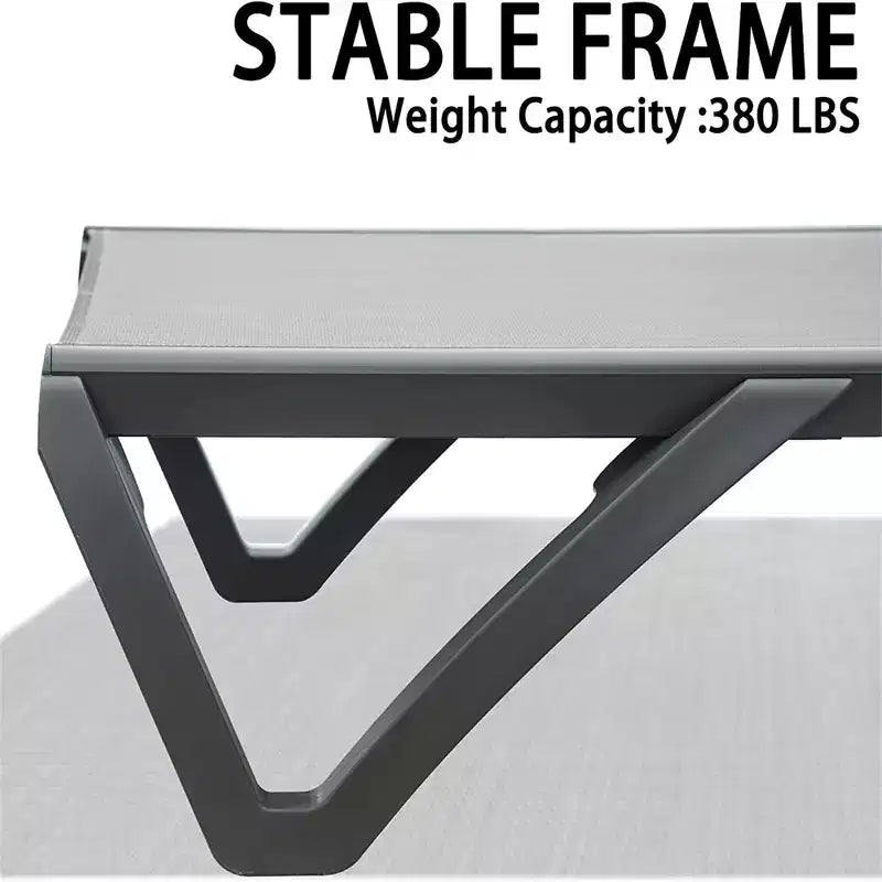Chaise longue de jardin Okak en aluminium haut de gamme, table en option, chaise longue inclinable pour piscine, plage, terrasse et jardin