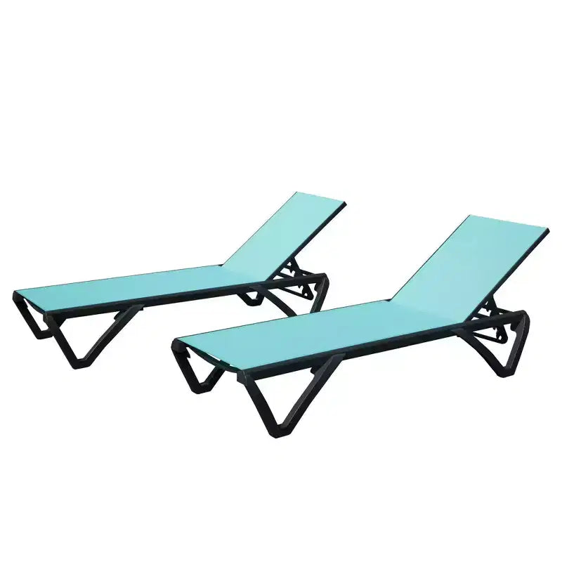 Chaise longue de jardin Okak en aluminium haut de gamme, table en option, chaise longue inclinable pour piscine, plage, terrasse et jardin