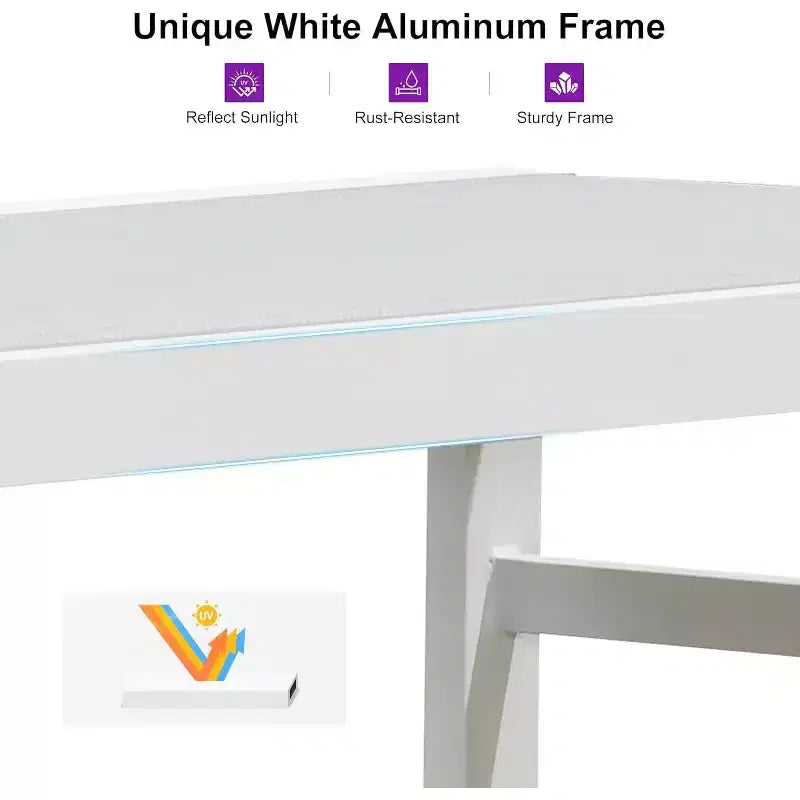 Ensemble de chaises longues d'extérieur PURPLE LEAF, fauteuil inclinable réglable avec table d'appoint, transat d'extérieur en aluminium
