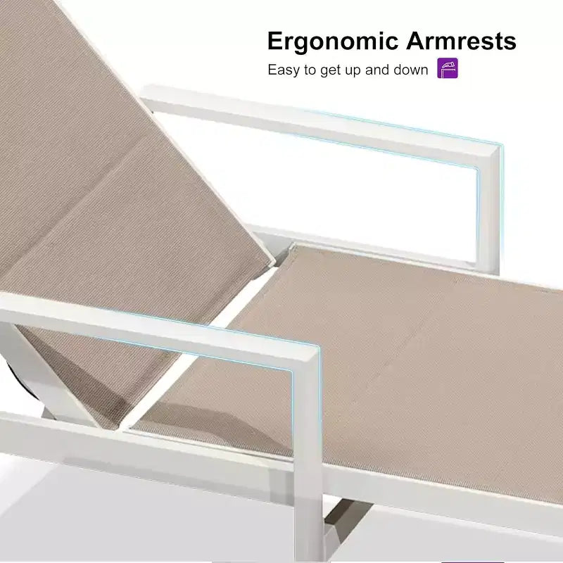 Ensemble de chaises longues d'extérieur PURPLE LEAF, fauteuil inclinable réglable avec table d'appoint, transat d'extérieur en aluminium