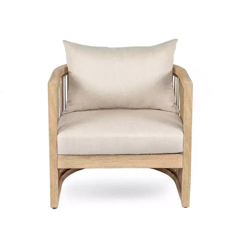 Christopher Knight Home Hayate Fauteuil de club bohème en bois d'acacia et corde tressée avec table d'appoint légère en béton