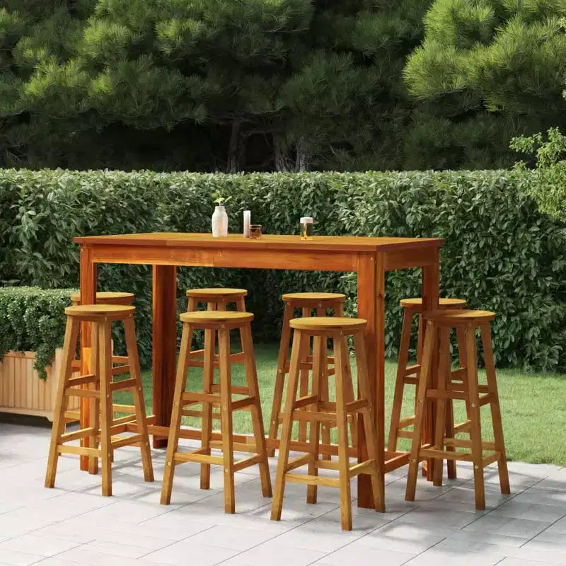 vidaXL Salon de bar de jardin en bois d'acacia massif Grand Durable