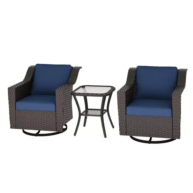 Fauteuil à bascule pivotant d'extérieur UPTIOT avec table d'appoint