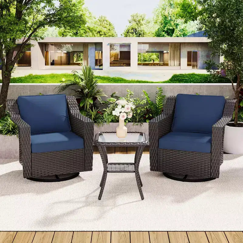 Fauteuil à bascule pivotant d'extérieur UPTIOT avec table d'appoint