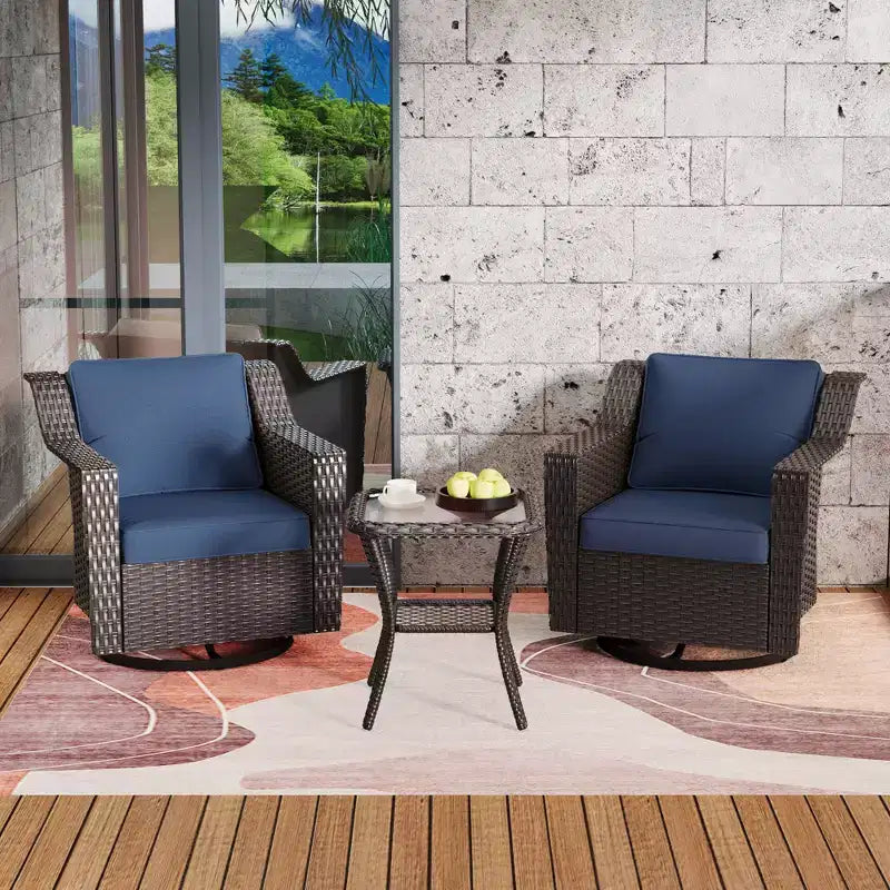 Fauteuil à bascule pivotant d'extérieur UPTIOT avec table d'appoint