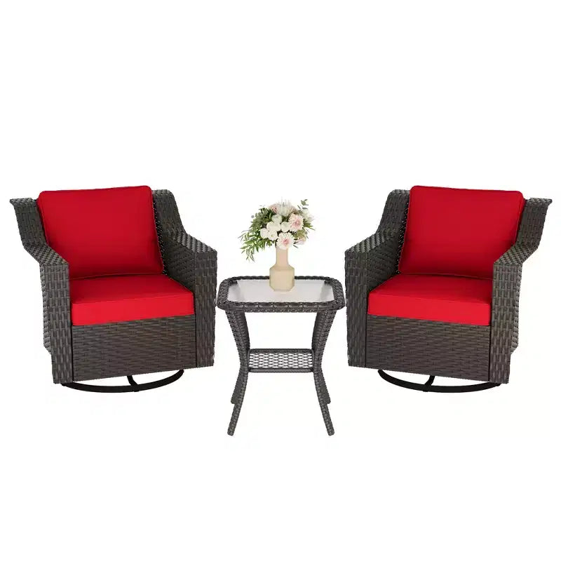 Fauteuil à bascule pivotant d'extérieur UPTIOT avec table d'appoint