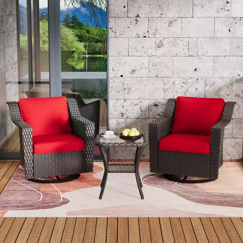 Fauteuil à bascule pivotant d'extérieur UPTIOT avec table d'appoint
