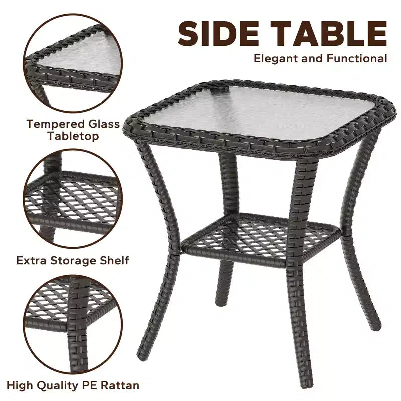 Fauteuil à bascule pivotant d'extérieur UPTIOT avec table d'appoint