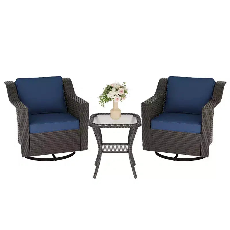 Fauteuil à bascule pivotant d'extérieur UPTIOT avec table d'appoint