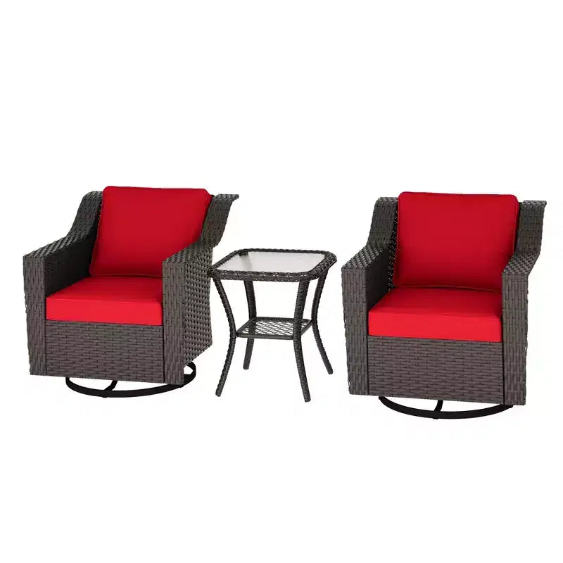 Fauteuil à bascule pivotant d'extérieur UPTIOT avec table d'appoint