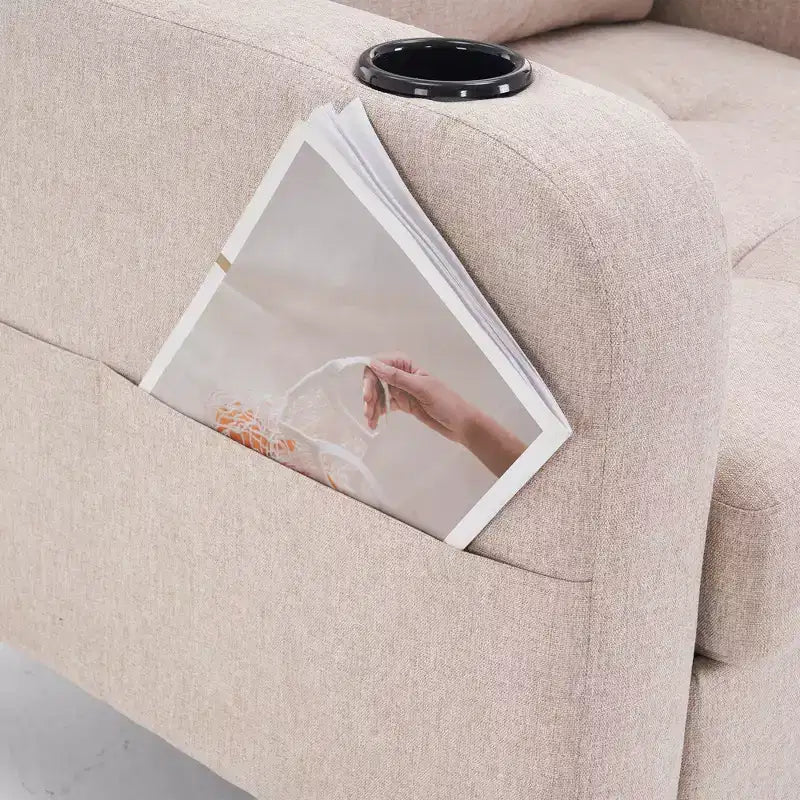 Ensemble fauteuil rembourré capitonné moderne et pouf de rangement GDFStudio Brooke