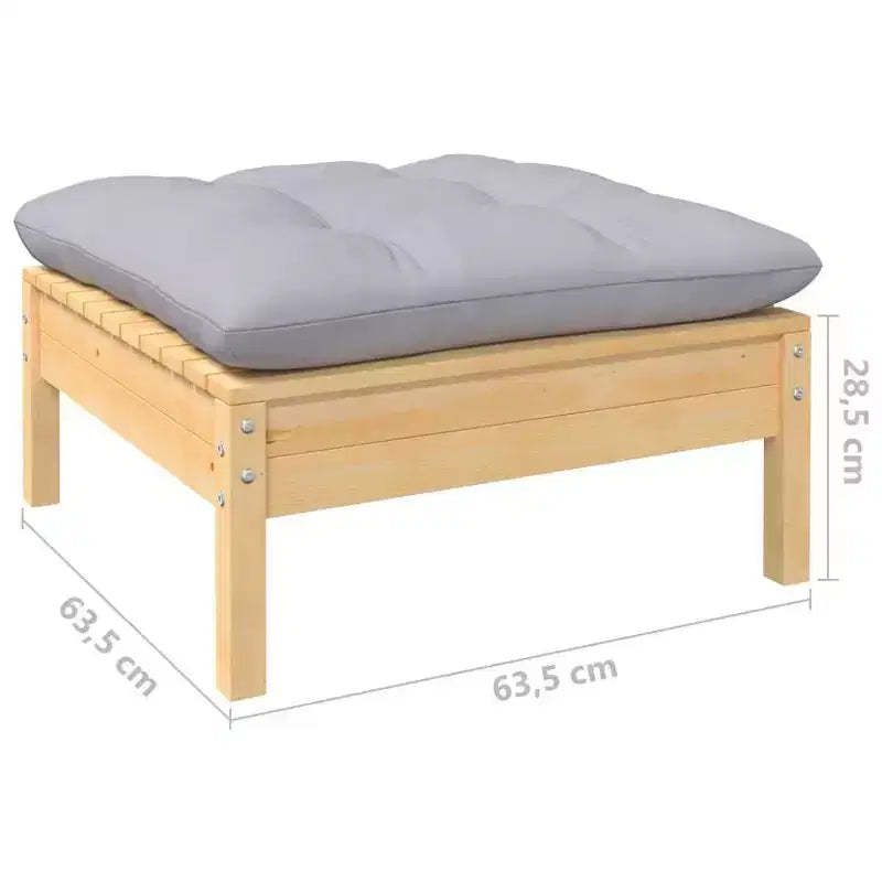vidaXL Salon de jardin avec coussins gris et bois naturel