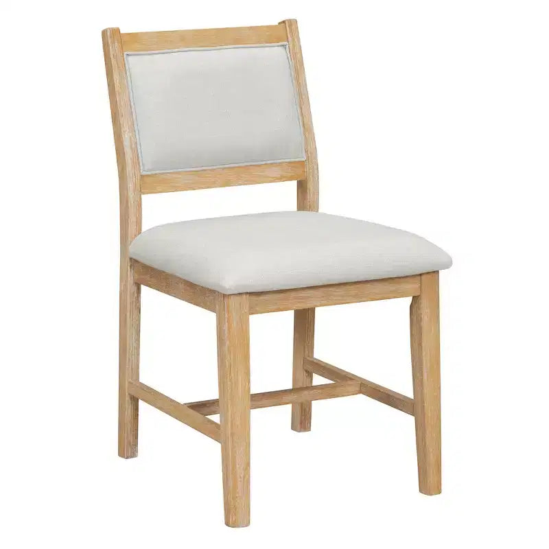 Ensemble de salle à manger 7 pièces Homy Casa avec table en bois et 6 chaises rembourrées, finition naturelle