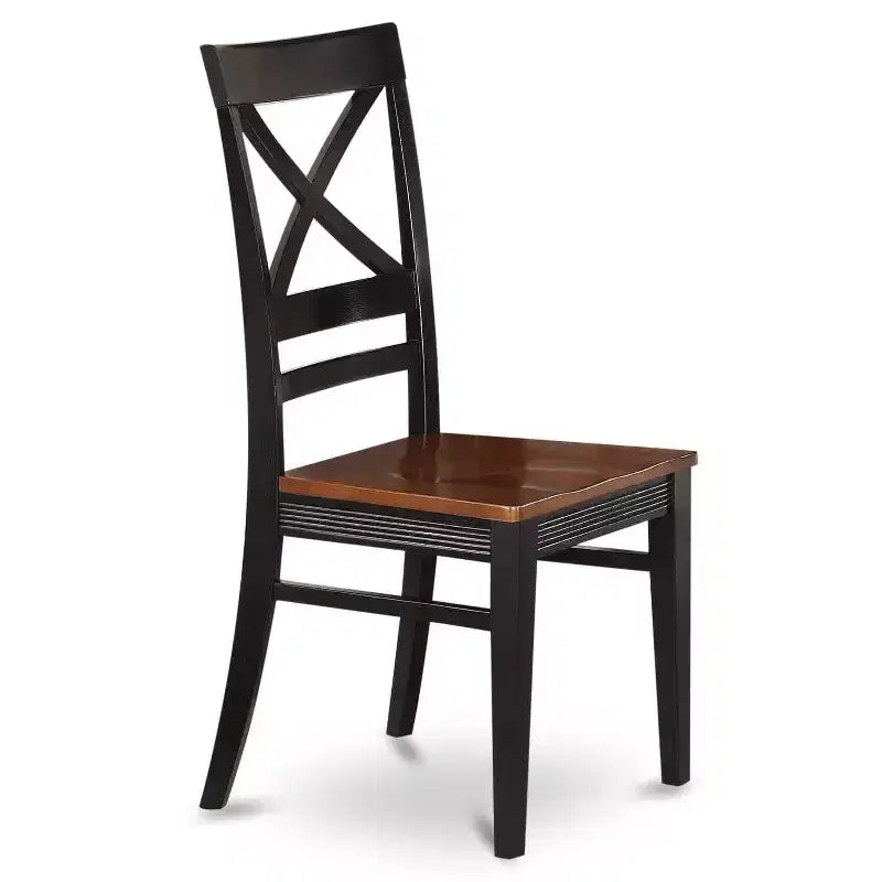 Ensemble de salle à manger 9 pièces, table carrée en bois avec rallonge papillon et 8 chaises, finition noire et cerise, 137 cm