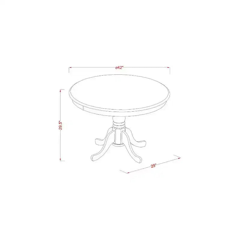 Ensemble de coin-repas 3 pièces - Table de cuisine ronde et 2 chaises Parsons - Finition blanc lin