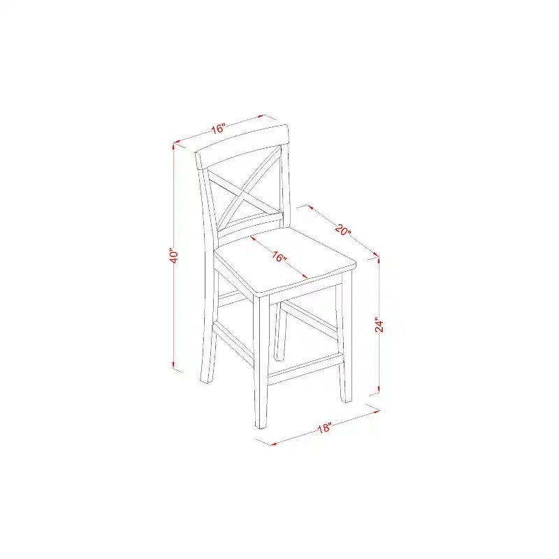 Ensemble de salle à manger hauteur comptoir - Table de bar et tabourets de bar - Meubles de salle à manger modernes en bois