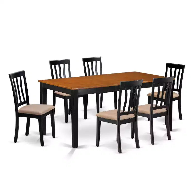 Dining Table Set 7 Piece - Elegant Table & Chairs for Kitchen, Dining Room, Home - Modern Design