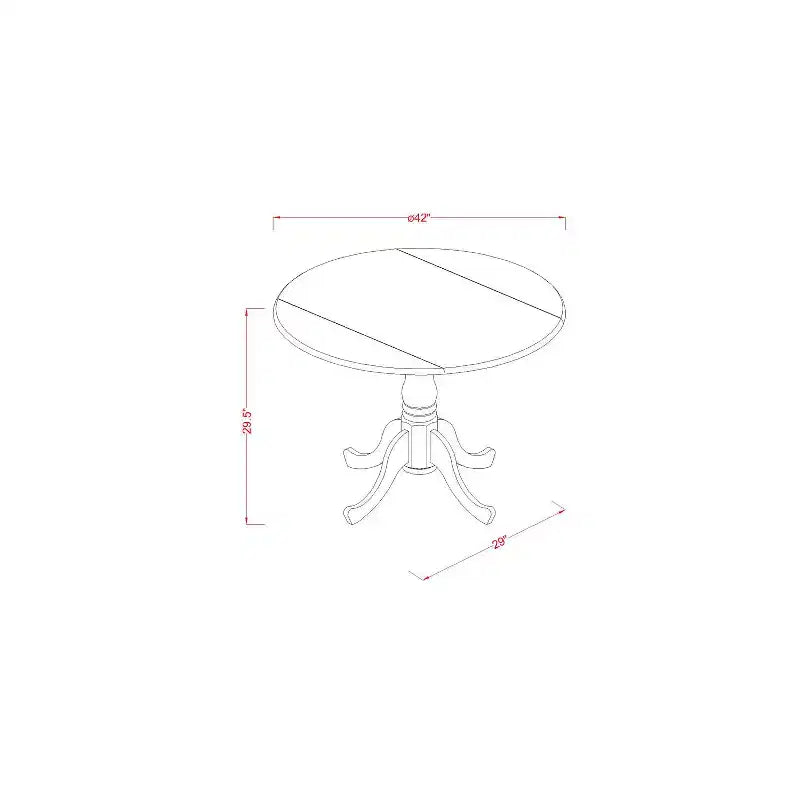 Ensemble de salle à manger baroque - Table et 4 chaises - Ensemble de salle à manger en bois dur - Finition marron selle