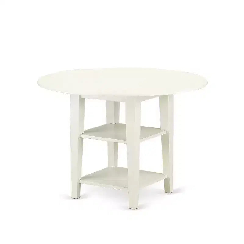 Ensemble table de salle à manger ronde 3 pièces (table 50-107 cm avec rallonges et 2 chaises) - Cuisine, salle à manger