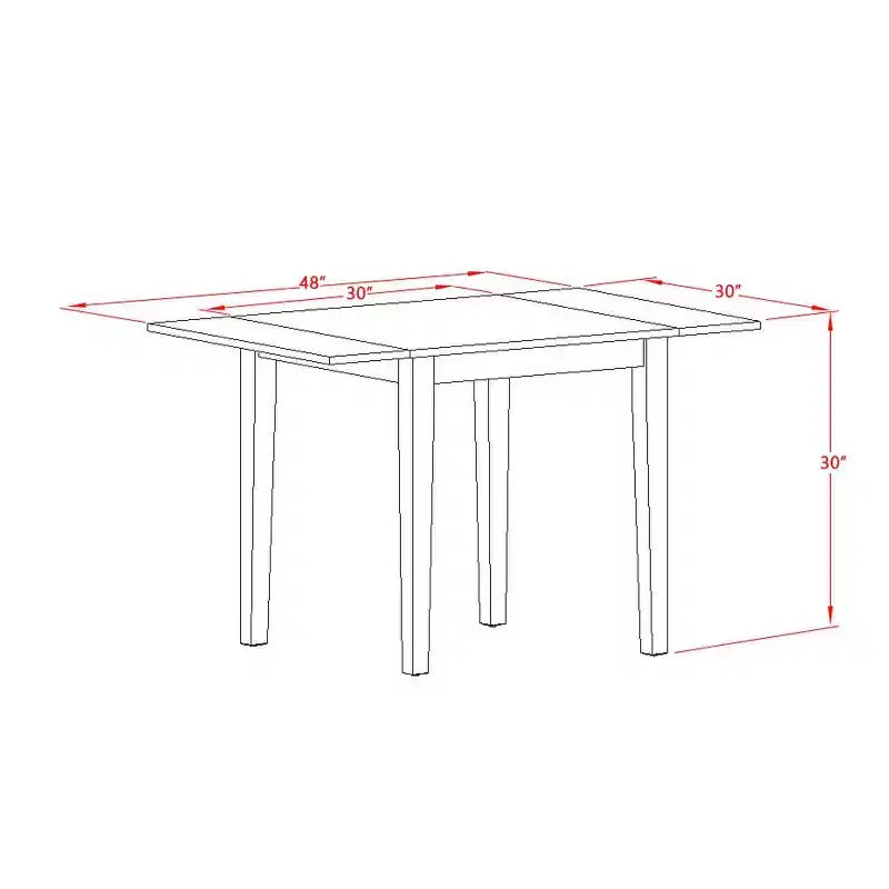 Ensemble de salle à manger 3 pièces en bois massif noir et cerisier avec table carrée et chaises à dossier ajouré
