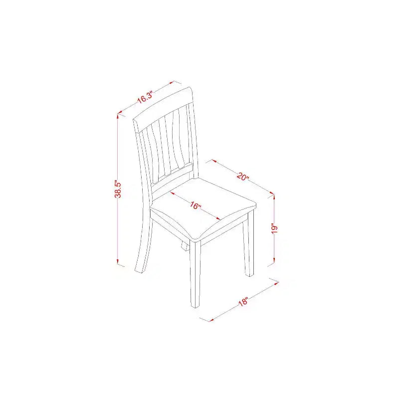 Ensemble de salle à manger 7 pièces - Table de cuisine rectangulaire et 6 chaises en lin - Fini cappuccino