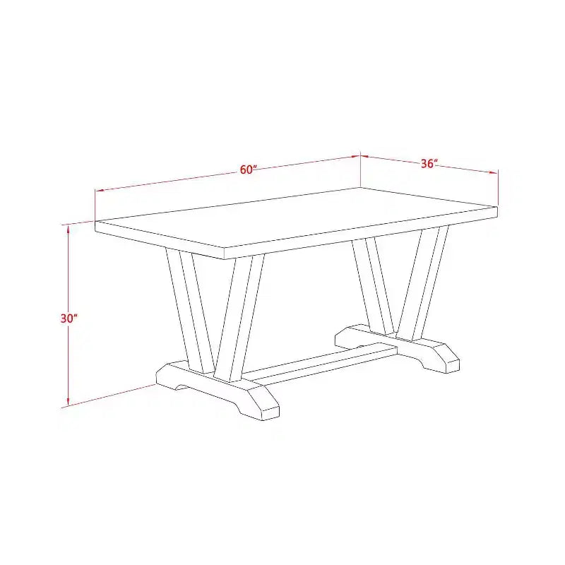 Table de salle à manger rectangulaire en bois massif, finition chêne naturel, 7 pièces, avec 6 chaises avec
