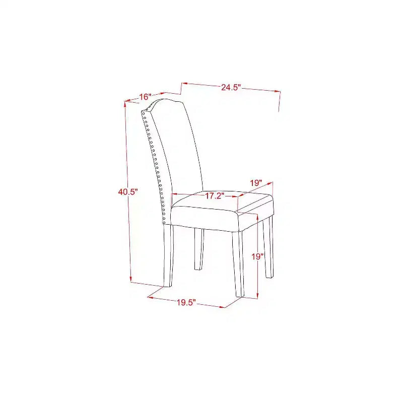 Ensemble table à manger ronde - Table de 36 pouces avec 2 chaises Parsons - Fini blanc lin