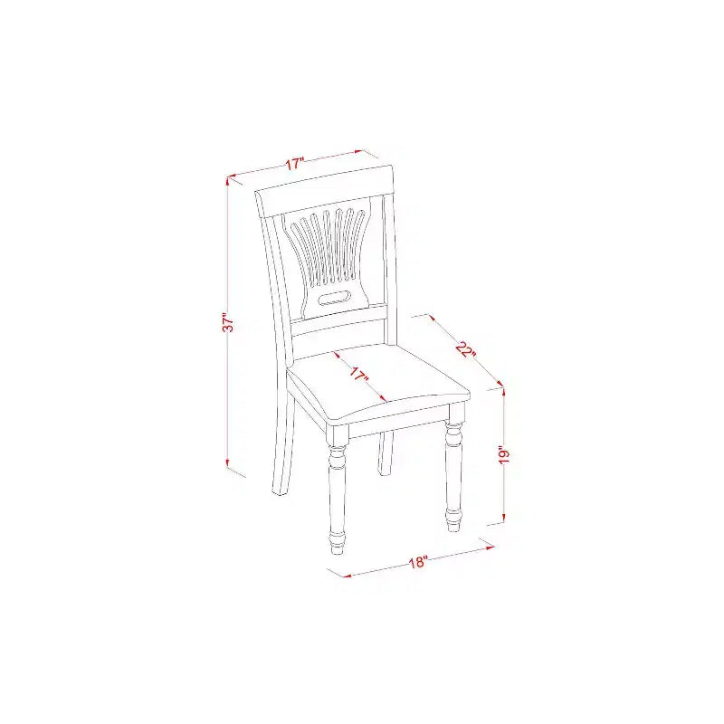 Ensemble de salle à manger 3 pièces – Table ronde et 2 chaises – Meubles de salle à manger de style antique