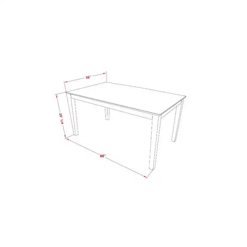 Ensemble de salle à manger HomeStock 5 pièces, table rectangulaire avec plateau en bois massif au fini blanc lin et 4 chaises style Parson