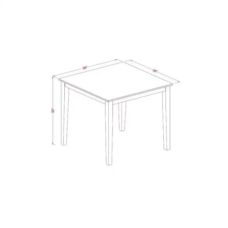 Ensemble de table de cuisine carrée avec chaises - Table de salle à manger de 91 cm et 2 chaises Parson - Pieds blanc lin, tissu beige clair