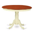 HomeStock 3-Piece Round Buttermilk and Cherry Finish Solid Wood Top Dining Table with 2 Chairs