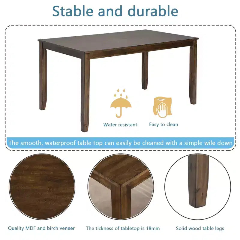 CLIHOME Ensemble de salle à manger moderne 5 pièces, table à manger rectangulaire en bois avec 4 chaises rembourrées pour cuisine, salle à manger