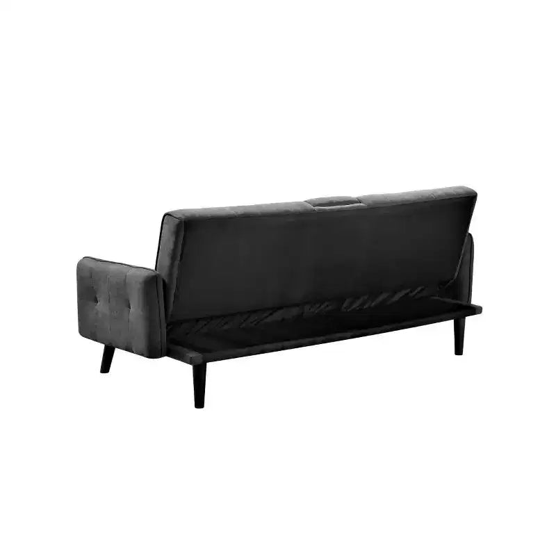 Canapé-lit convertible Homy Casa avec porte-gobelet et table rabattable, pour salon