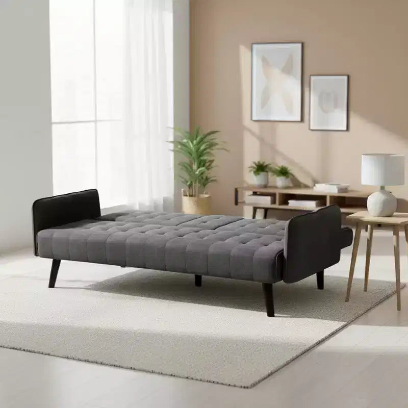 Canapé-lit convertible Homy Casa avec porte-gobelet et table rabattable, pour salon