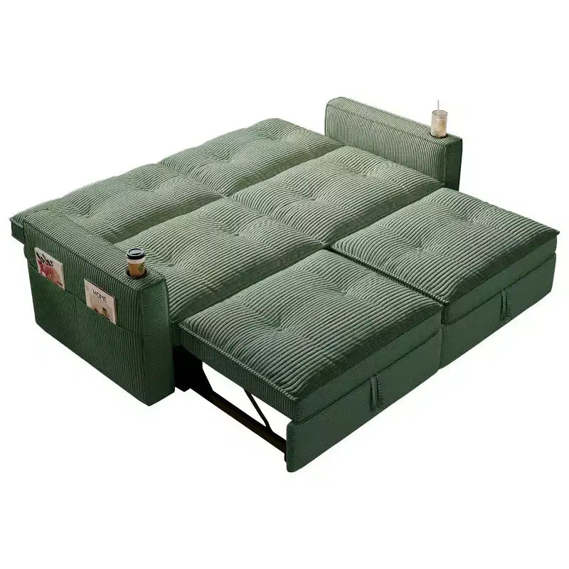 Canapé-lit convertible 73 po avec polyester de velours côtelé, causeuse inclinable pour salon, chambre d'amis ou appartement-Panipeachy