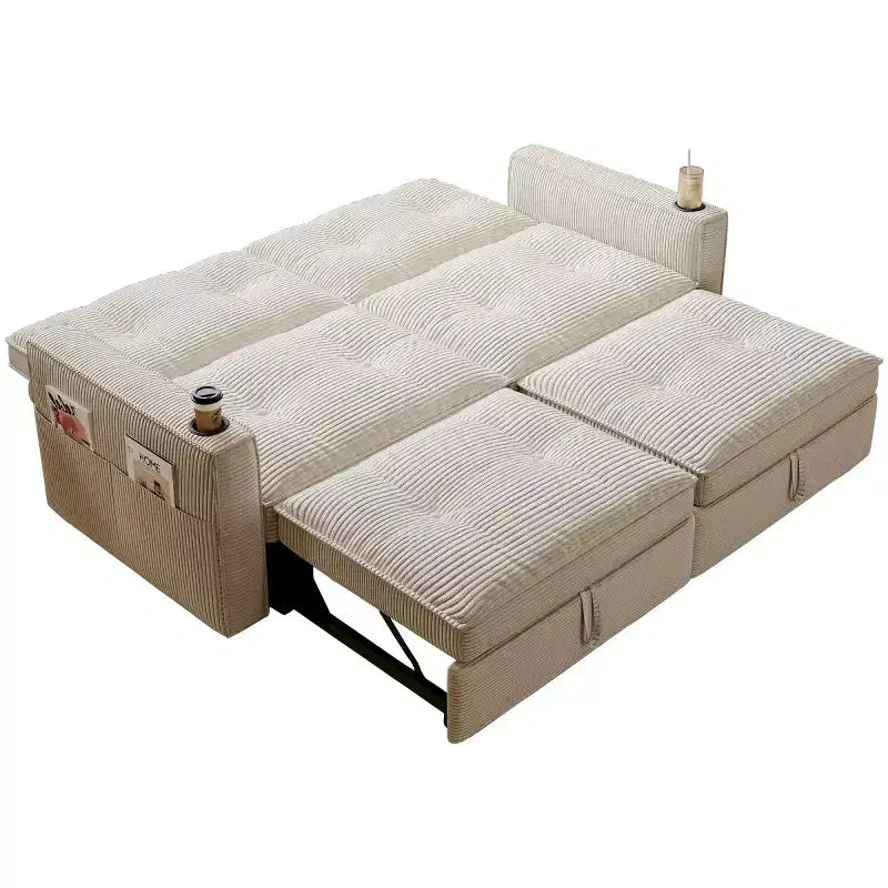 Canapé-lit convertible 73 po avec polyester de velours côtelé, causeuse inclinable pour salon, chambre d'amis ou appartement-Panipeachy
