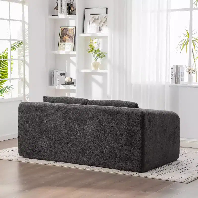 Canapé convertible 2 en 1 moderne avec oreillers, canapé-lit pliant en chenille pour salon ou chambre d'amis - Panipeachy