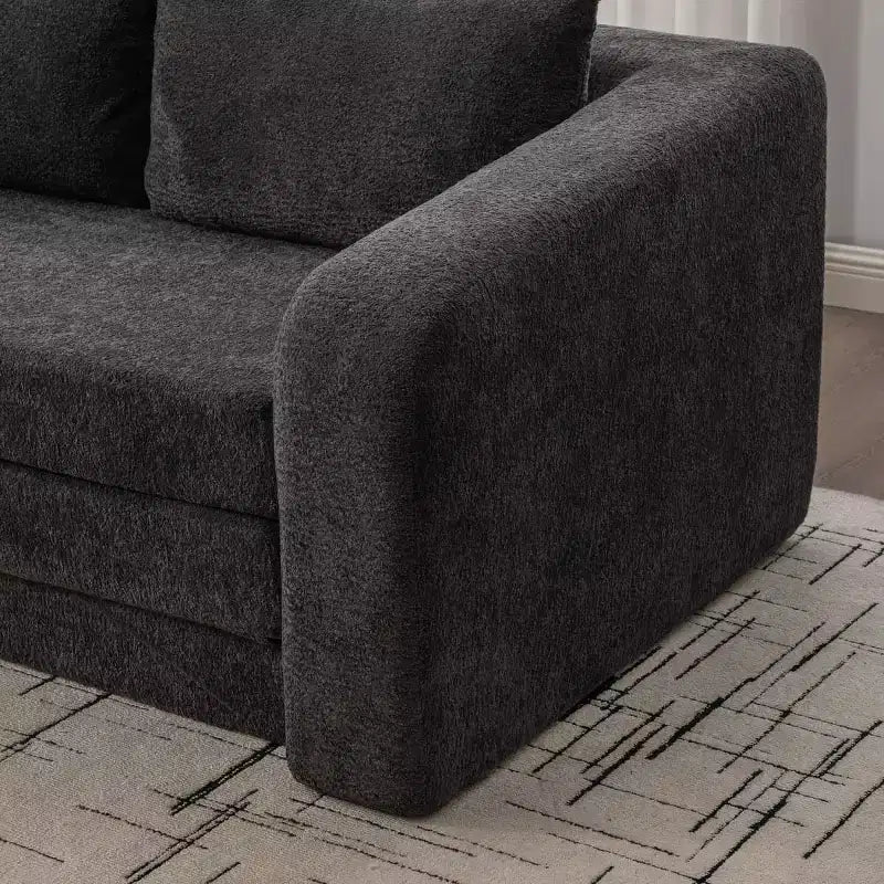 Canapé convertible 2 en 1 moderne avec oreillers, canapé-lit pliant en chenille pour salon ou chambre d'amis - Panipeachy