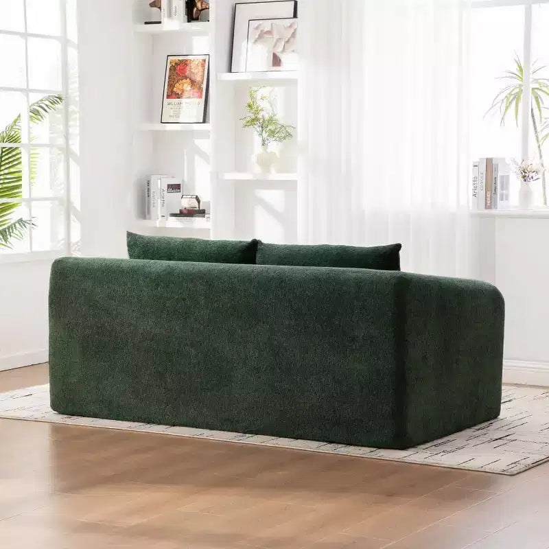 Canapé convertible 2 en 1 moderne avec oreillers, canapé-lit pliant en chenille pour salon ou chambre d'amis - Panipeachy