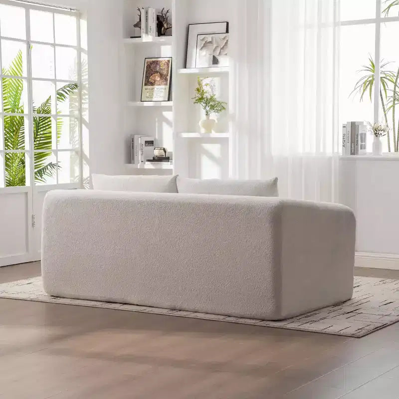 Canapé convertible 2 en 1 moderne avec oreillers, canapé-lit pliant en chenille pour salon ou chambre d'amis - Panipeachy