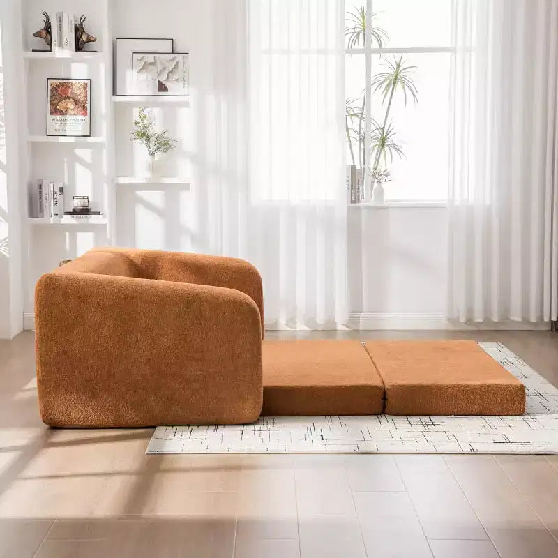 Canapé convertible 2 en 1 moderne avec oreillers, canapé-lit pliant en chenille pour salon ou chambre d'amis - Panipeachy