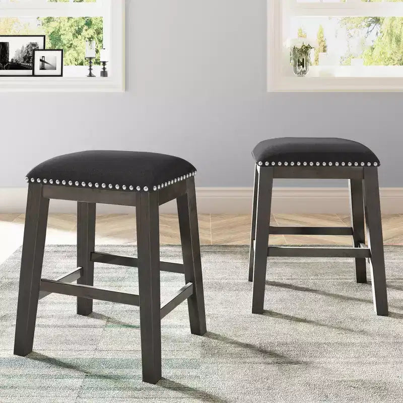 Ensemble de salle à manger à hauteur de comptoir pour 4 personnes, table de bar en bois avec étagère de rangement et 2 tabourets et 2 chaises pour petits espaces