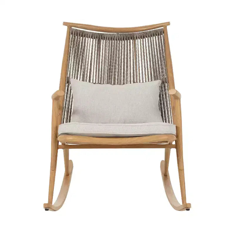 Christopher Knight Home Graziana Ensemble 3 pièces de chaises à bascule d'extérieur en rotin avec table d'appoint en céramique