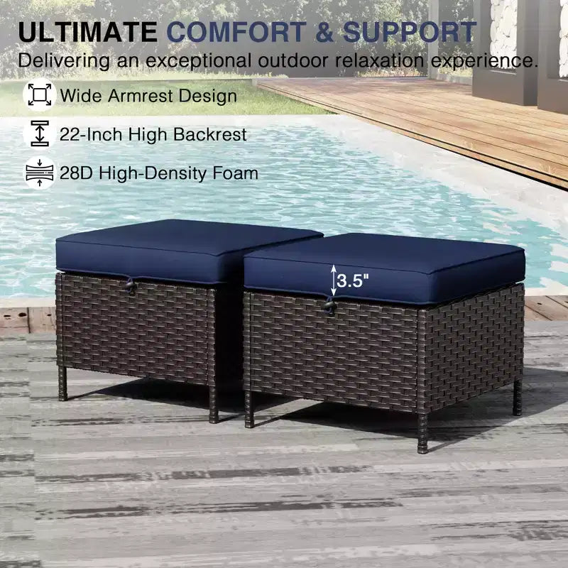 Ensemble de chaises pivotantes d'extérieur UPTIOT : 1 canapé, 4 chaises pivotantes, 2 poufs et conception tout temps