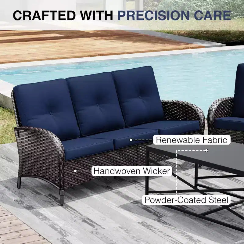 Ensemble de chaises pivotantes d'extérieur UPTIOT : 1 canapé, 4 chaises pivotantes, 2 poufs et conception tout temps
